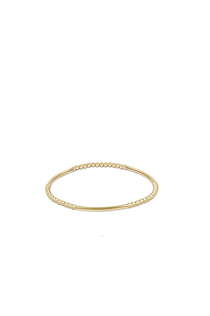 Bliss Bar Gold Pattern 2.5MM Bead Bracelet - Gold