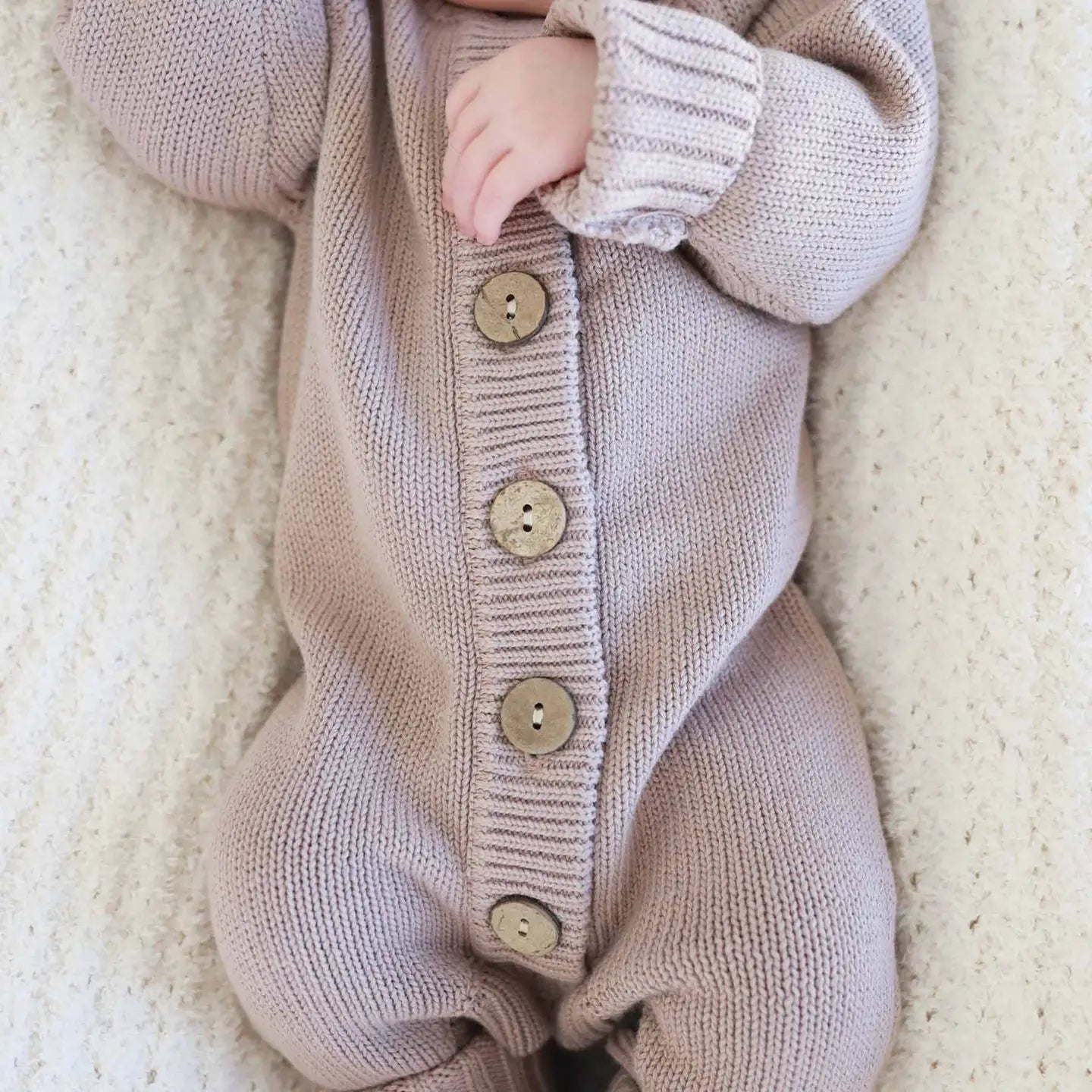 Knit Sweater Button Romper