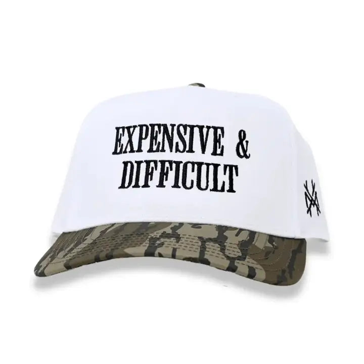 Expensive and Difficult Trucker Hat - Retro Bottomland/White
