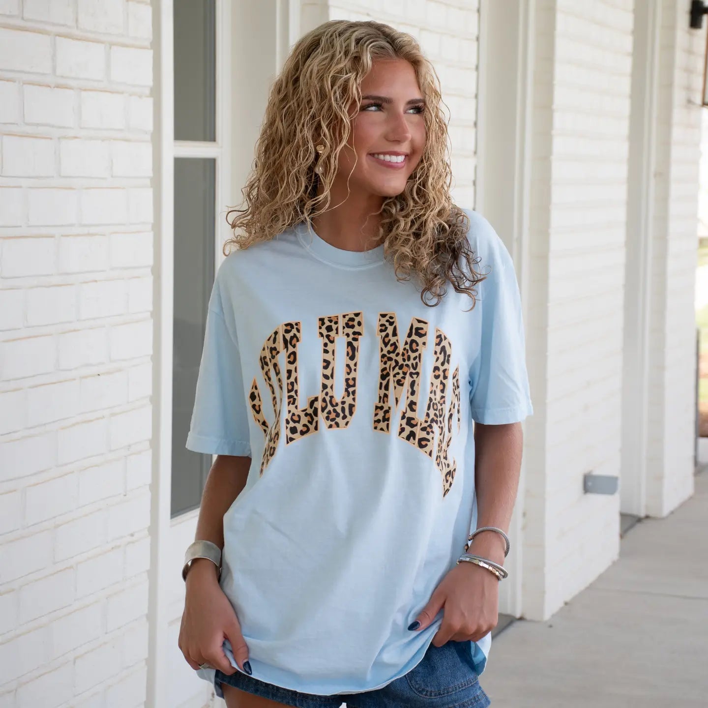 Lulu Mac Leopard Tee - Chambray