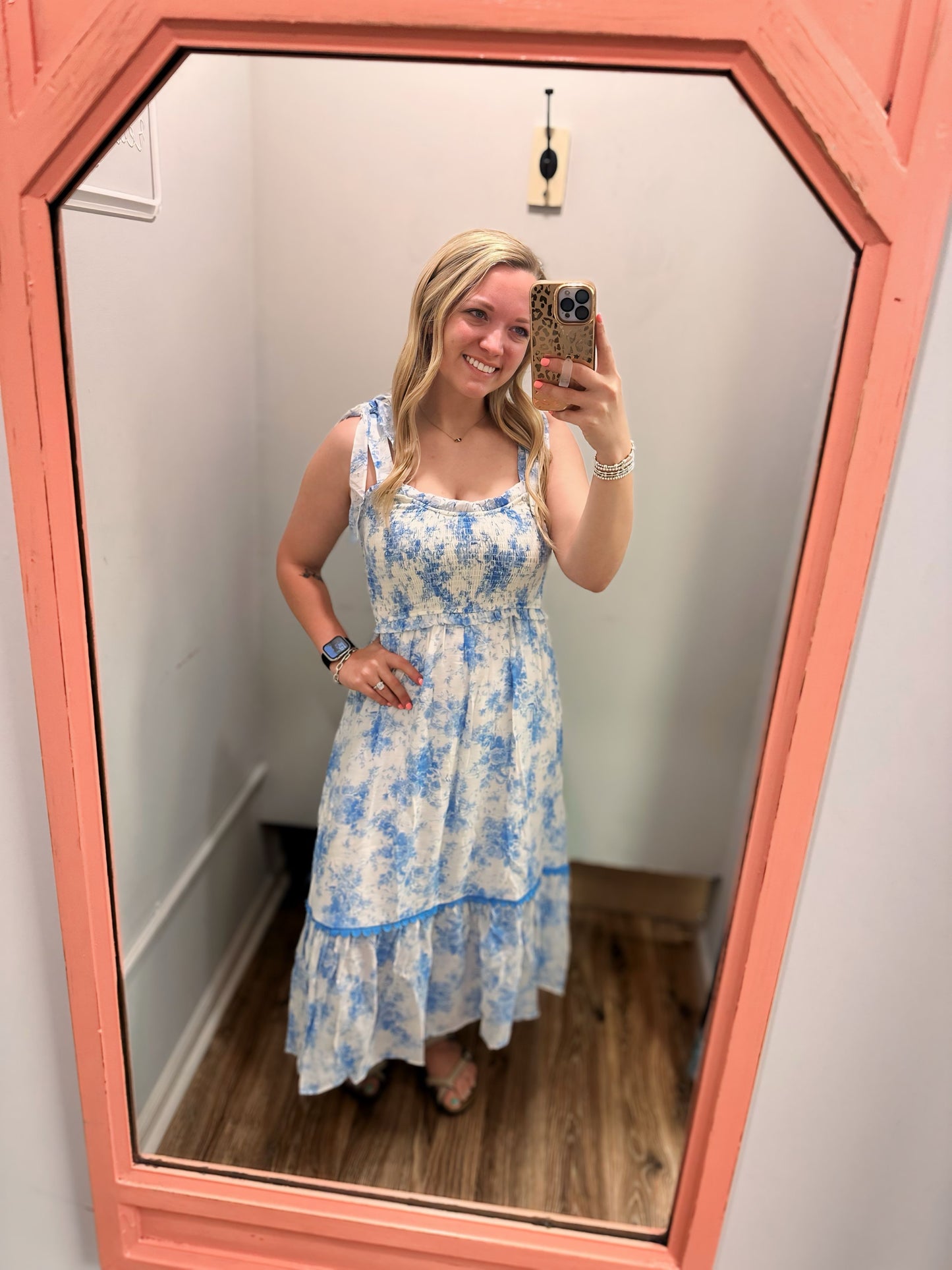 Sweet Blues Floral Dress - Blue Multi