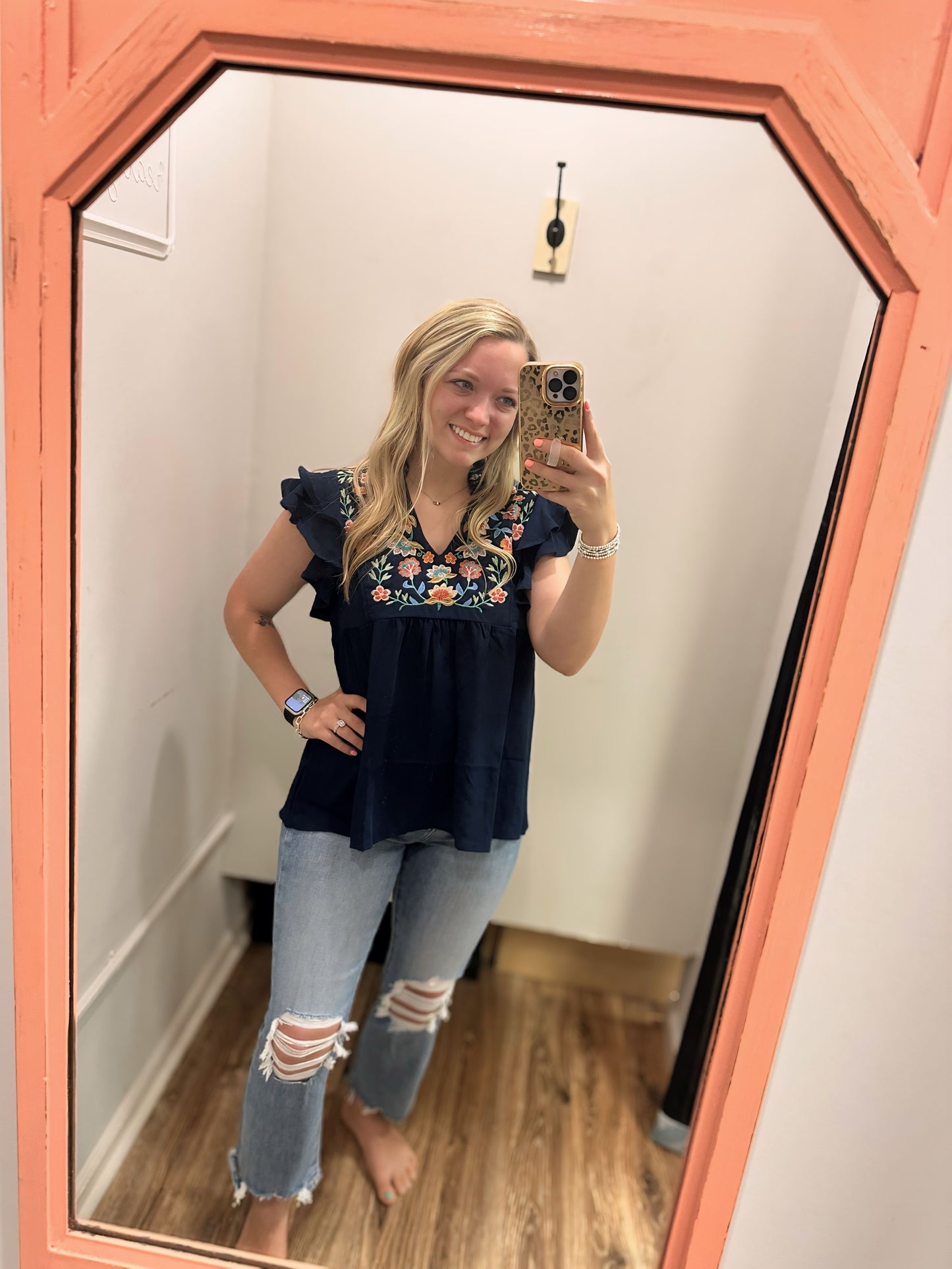 Bloomin' Good Time Top - Navy