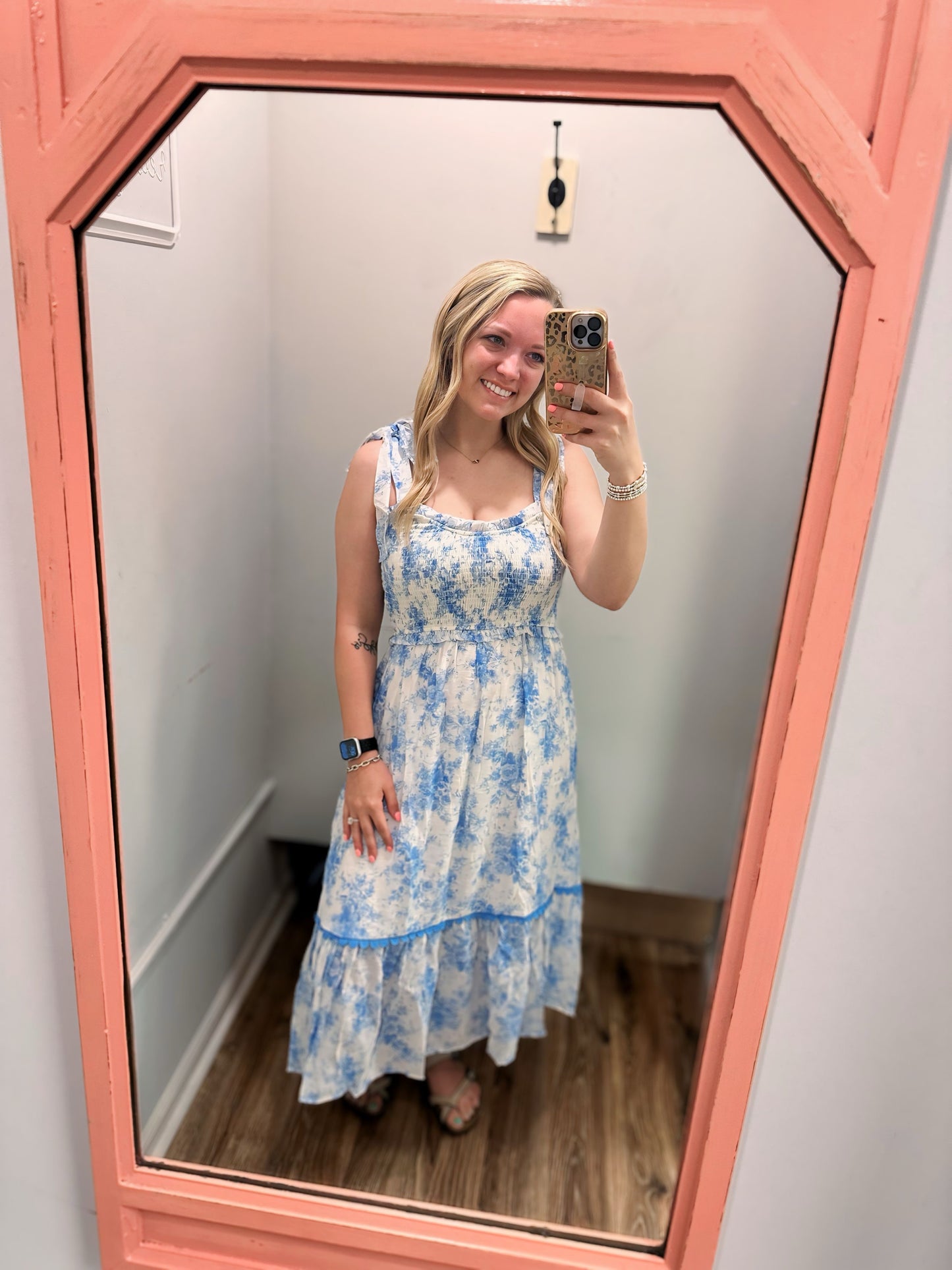 Sweet Blues Floral Dress - Blue Multi