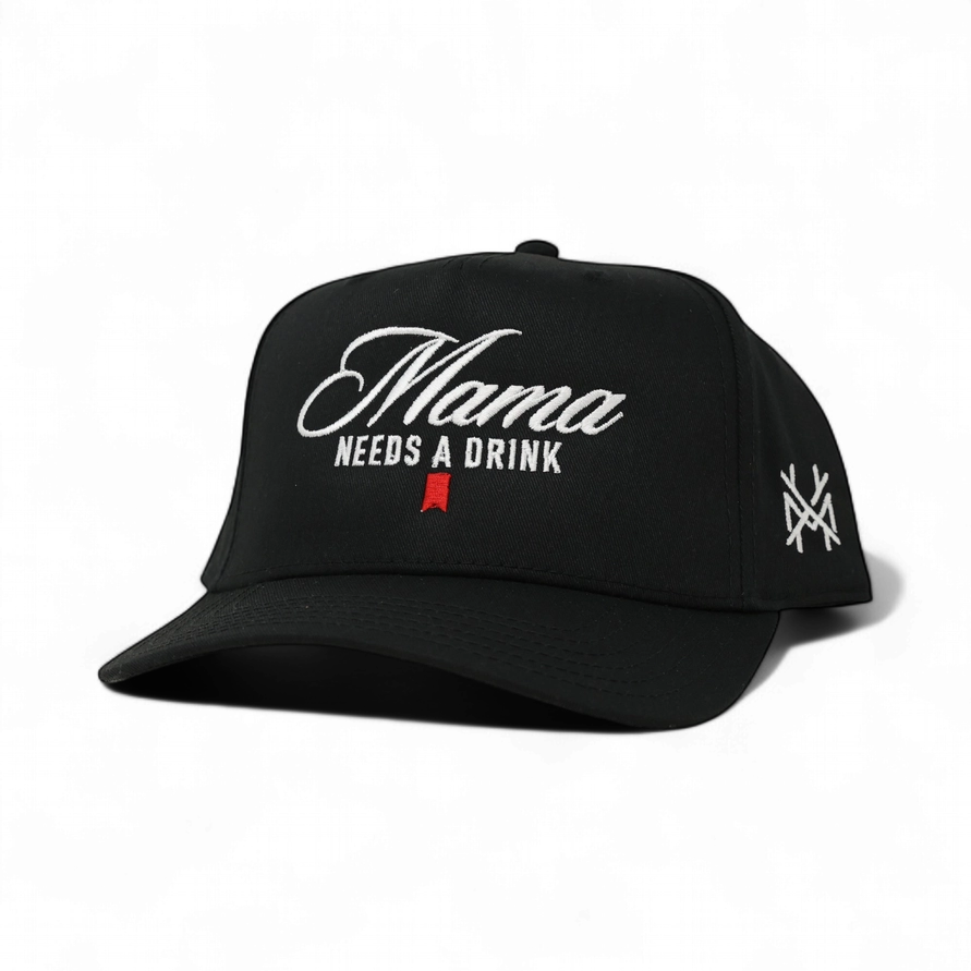Mama Needs a Drink Trucker Hat - Retro Black