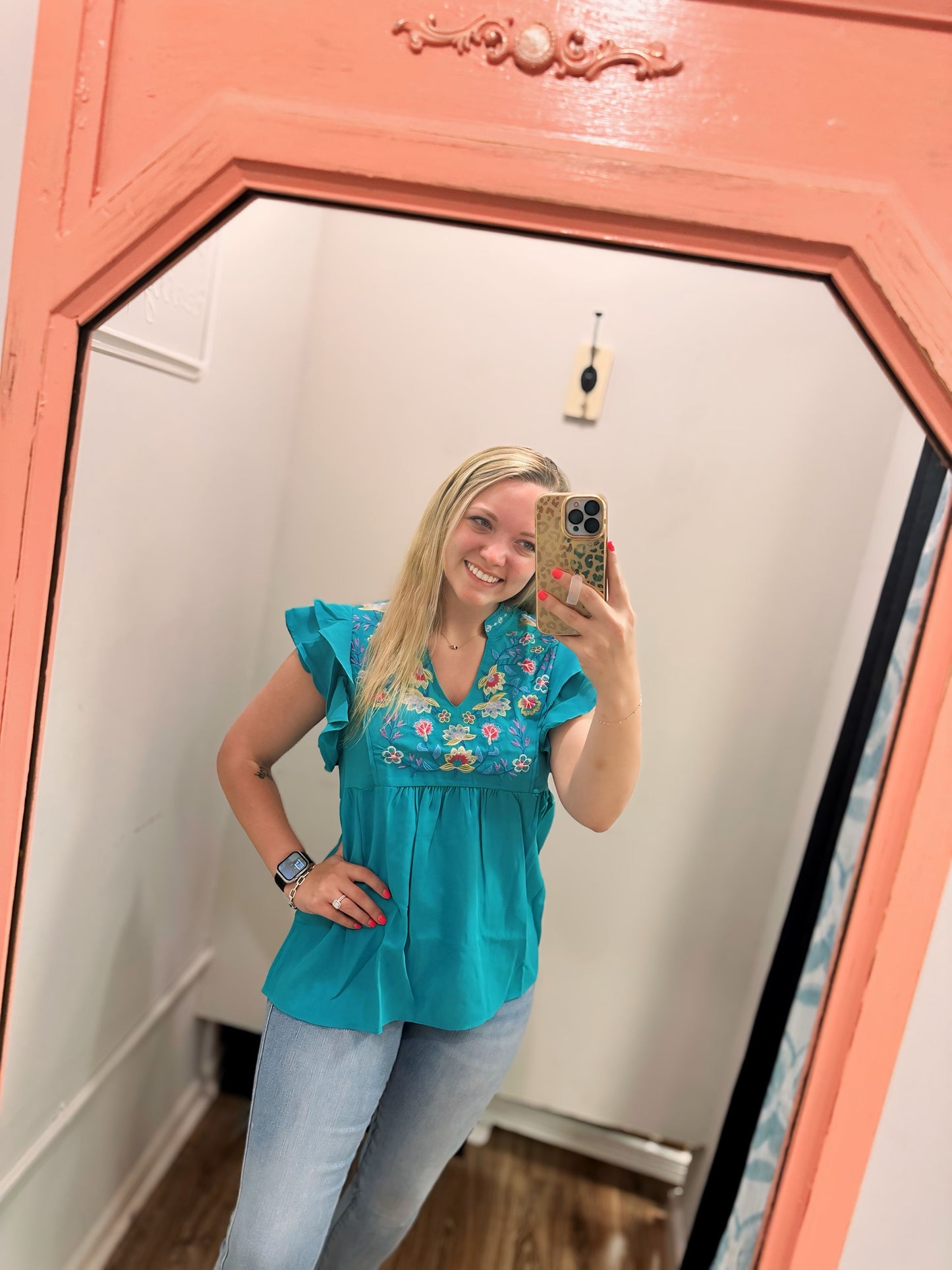Bloomin' Good Time Top - Jade Green