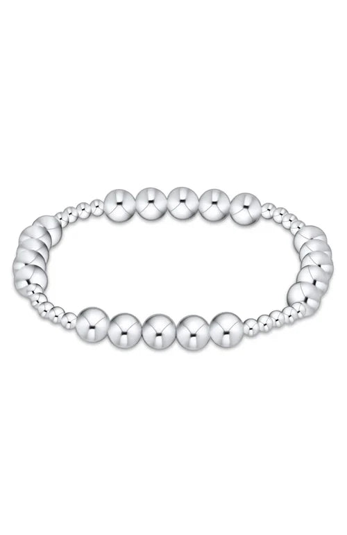 Classic Blissful Pattern 3mm Bead Bracelet - 6mm Sterling