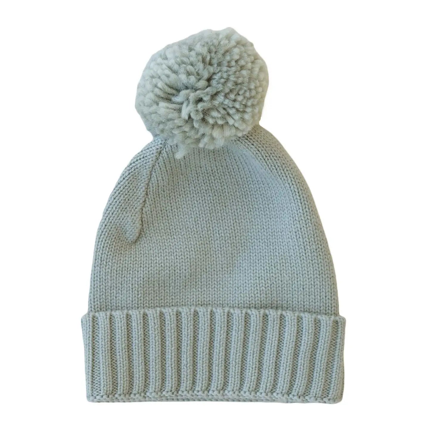 Knit Baby Pom Pom Beanie - Sand