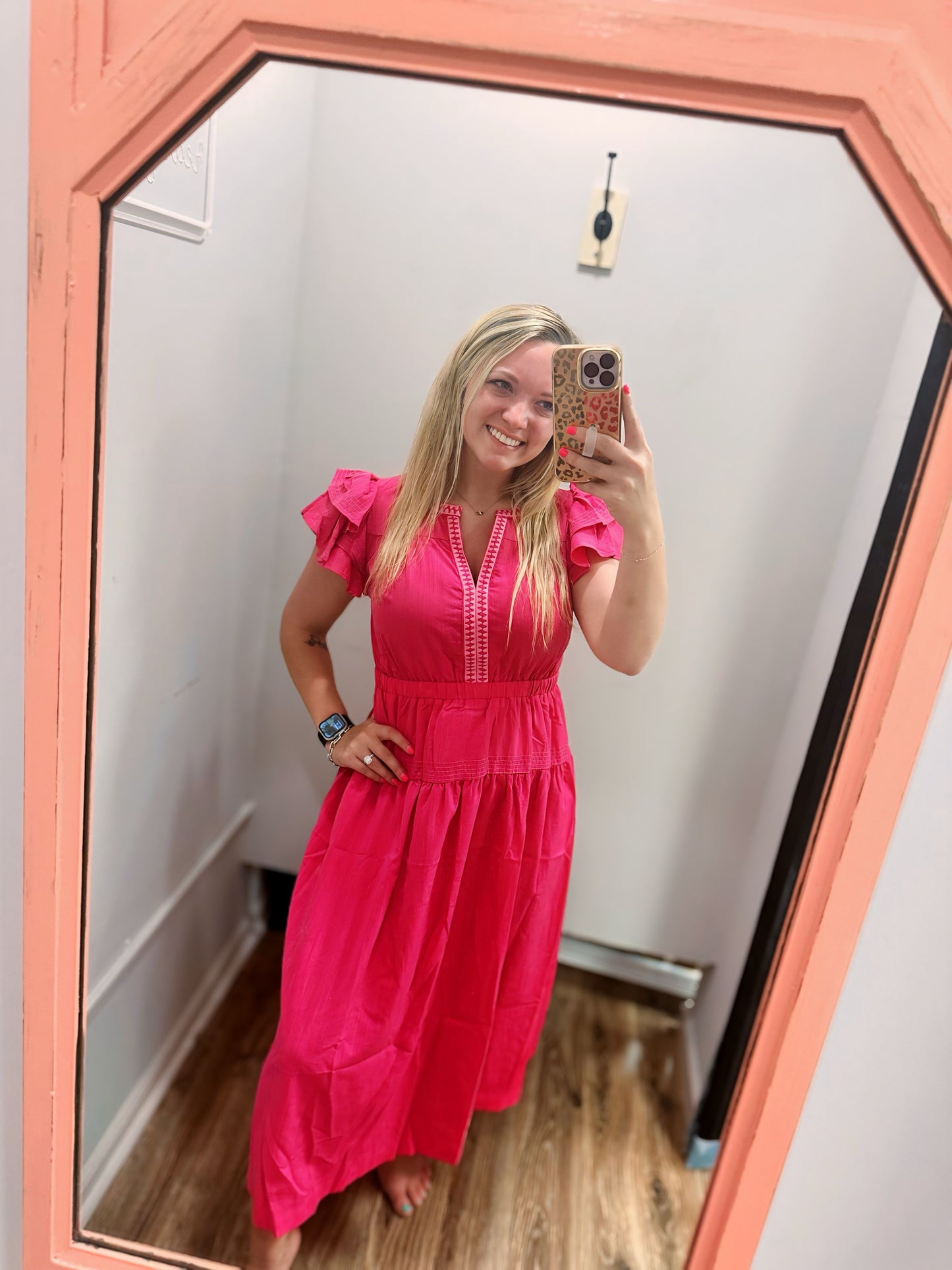 Strawberry Sizzle Dress - Hot Pink