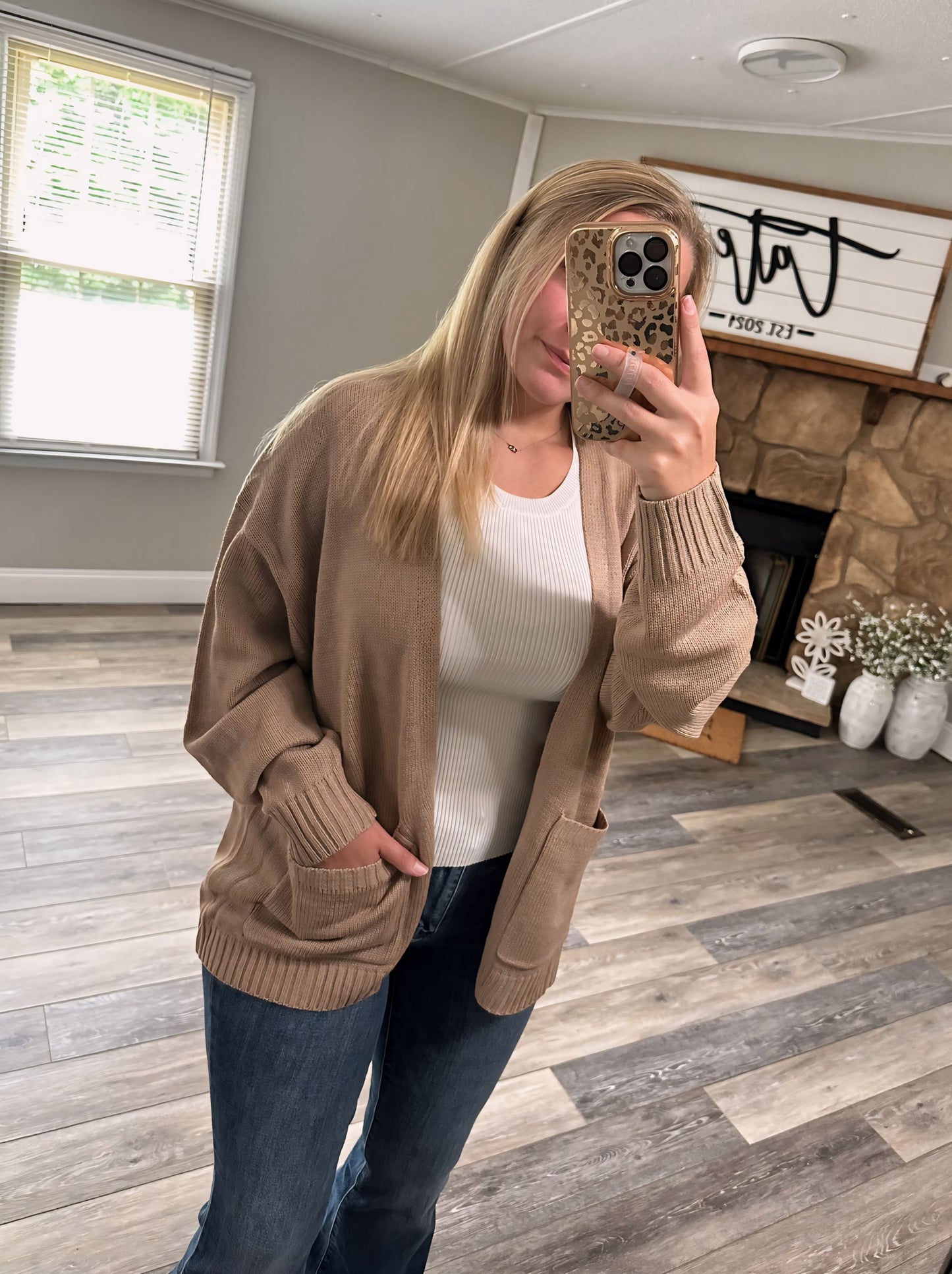 Embracing Warmth Cardigan - Dark Taupe