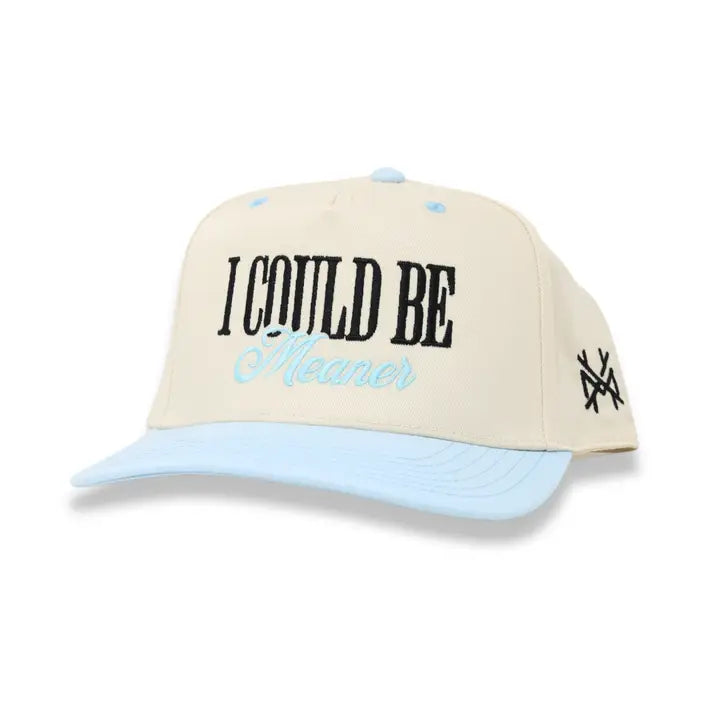 I Could Be Meaner Trucker Hat - Retro Powder Blue/Natural
