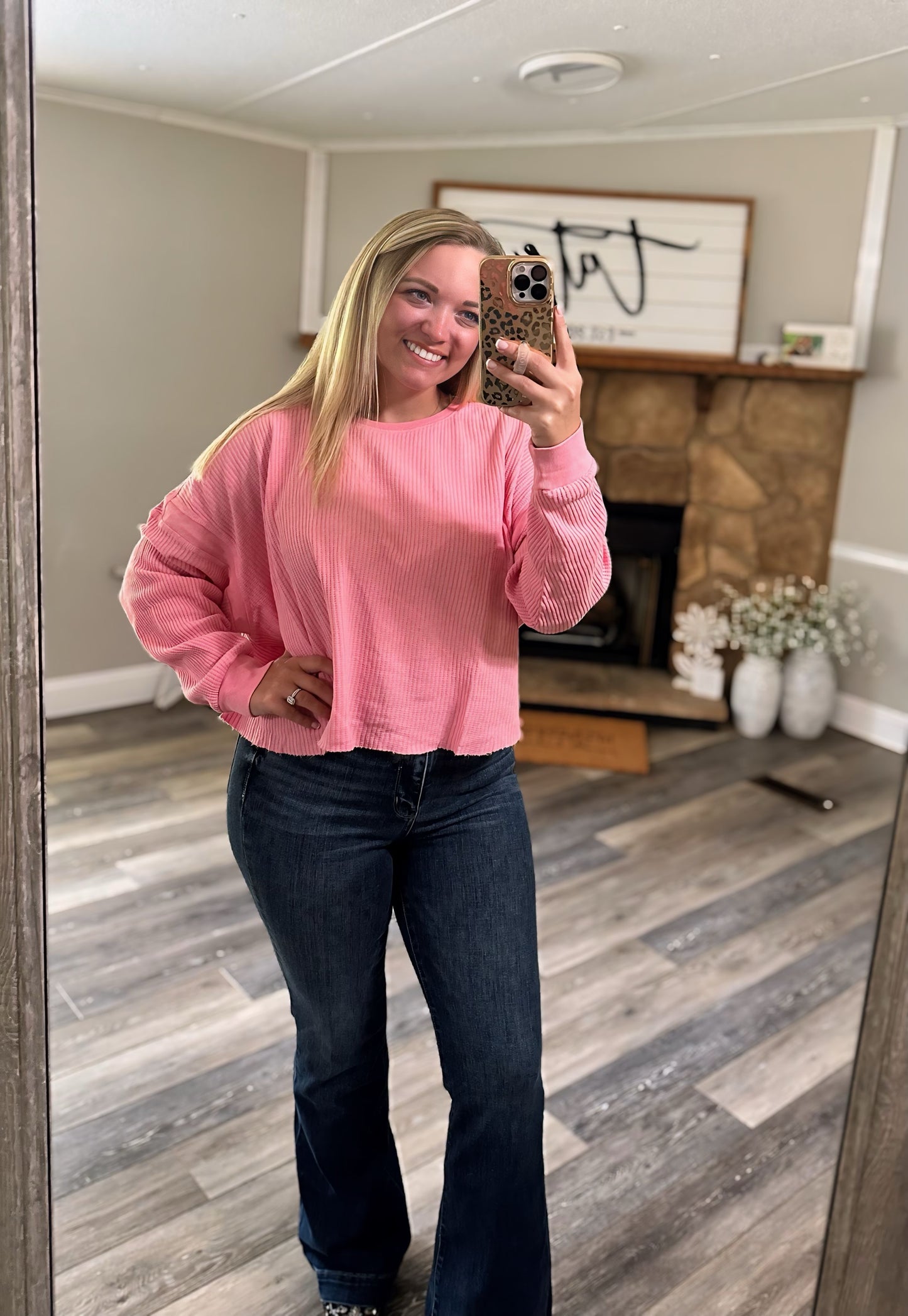 Free Motion Open Back Top - Taffy Pink