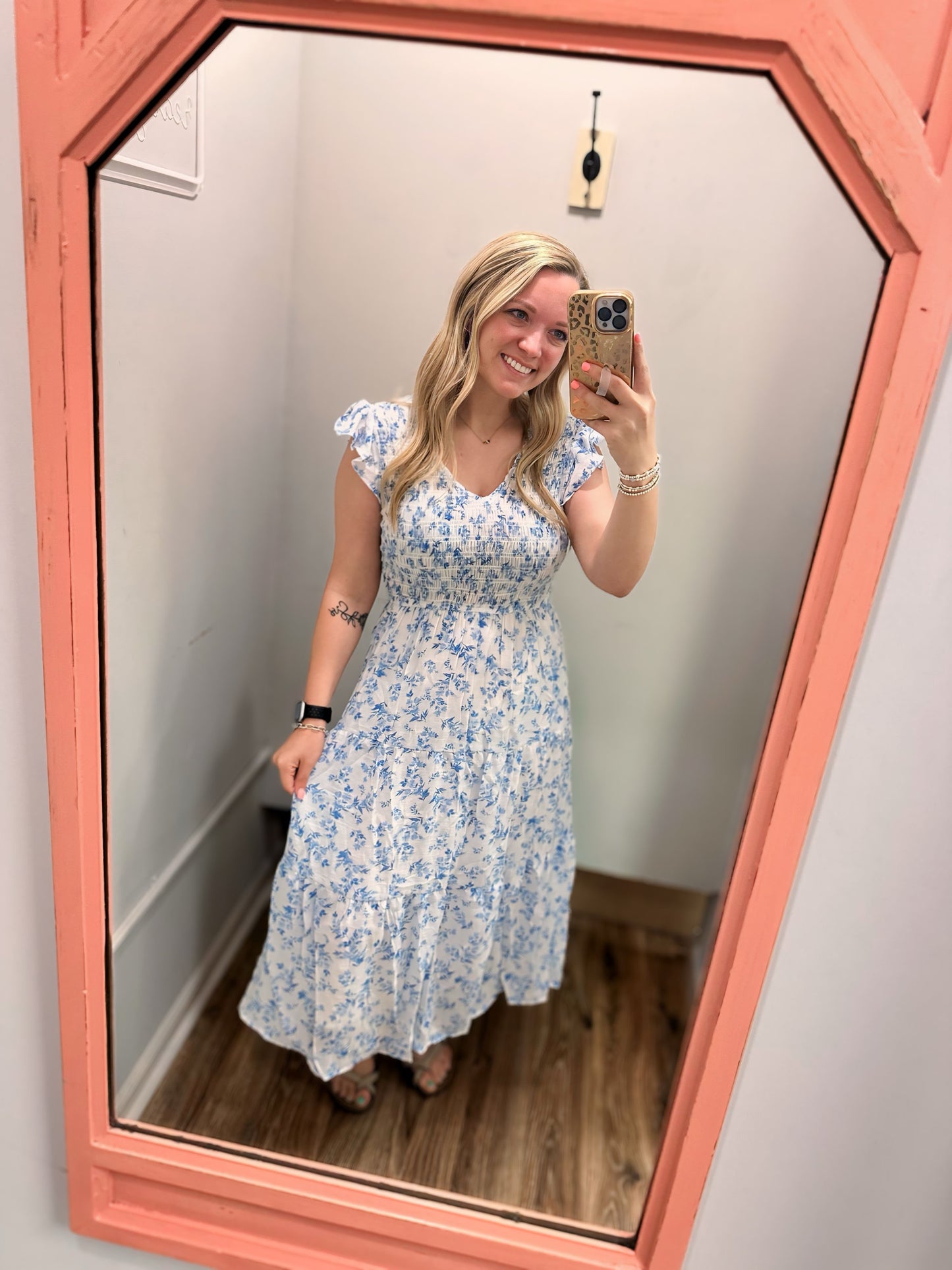 For The Love Of Blues Floral Dress - Blue Multi