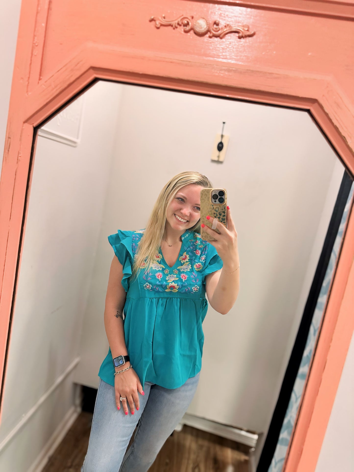 Bloomin' Good Time Top - Jade Green