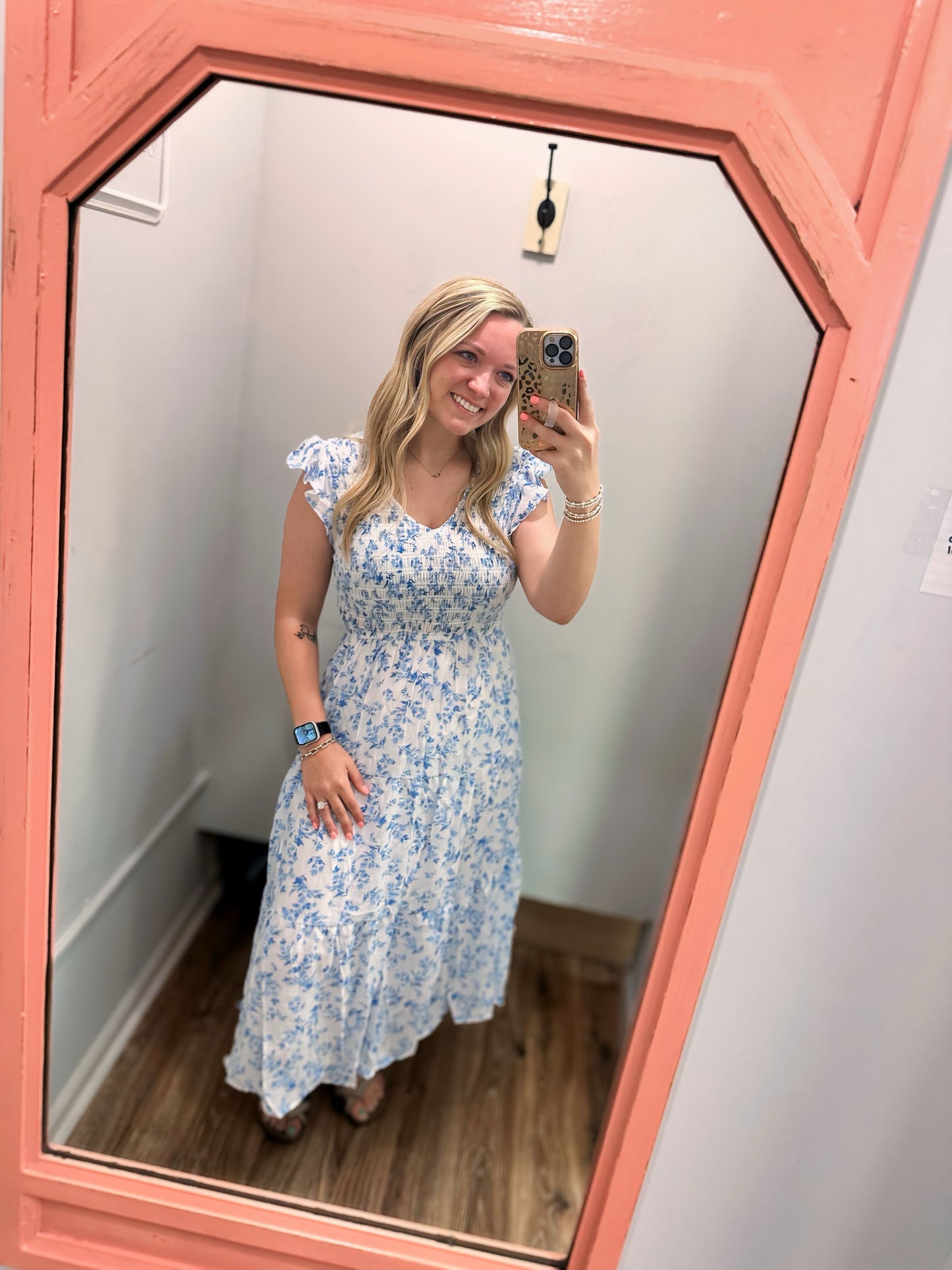 For The Love Of Blues Floral Dress - Blue Multi