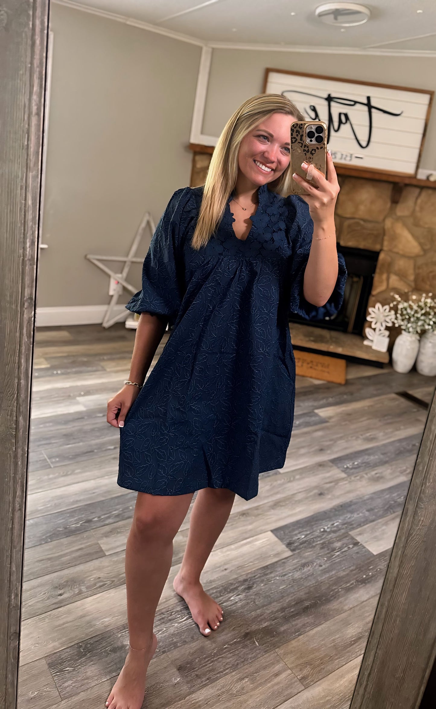 Twilight Petals Dress - Navy