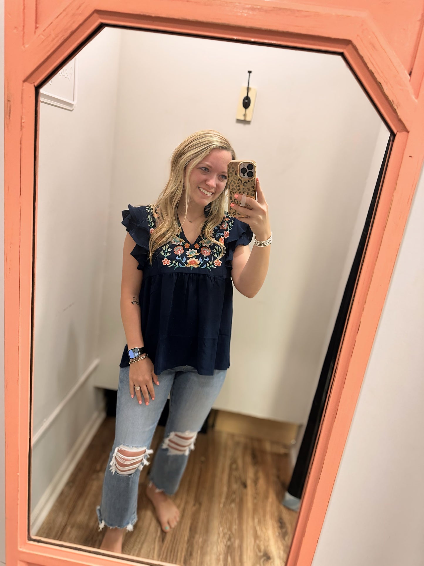 Bloomin' Good Time Top - Navy