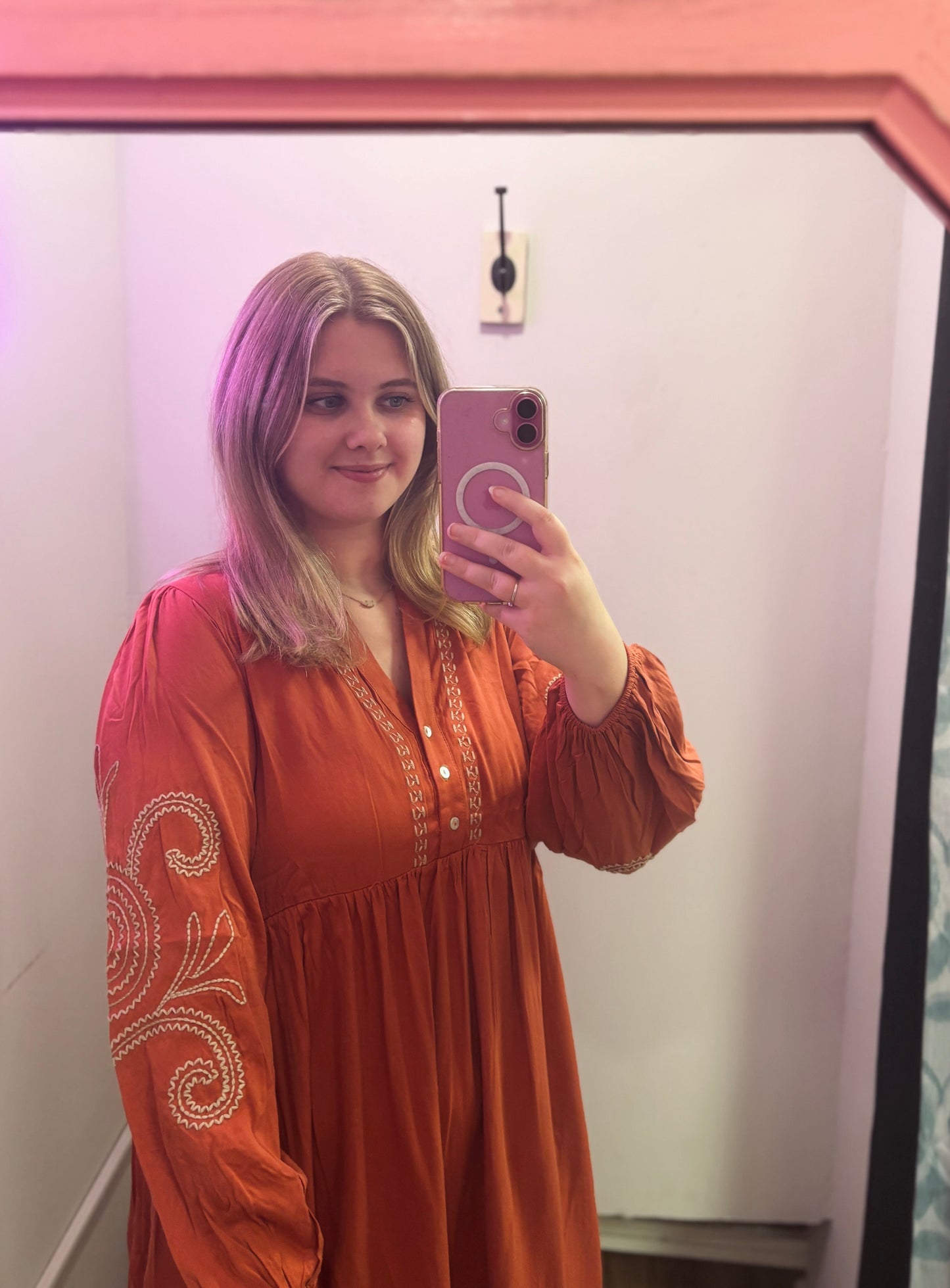 Autumn Whisper Dress - Rust