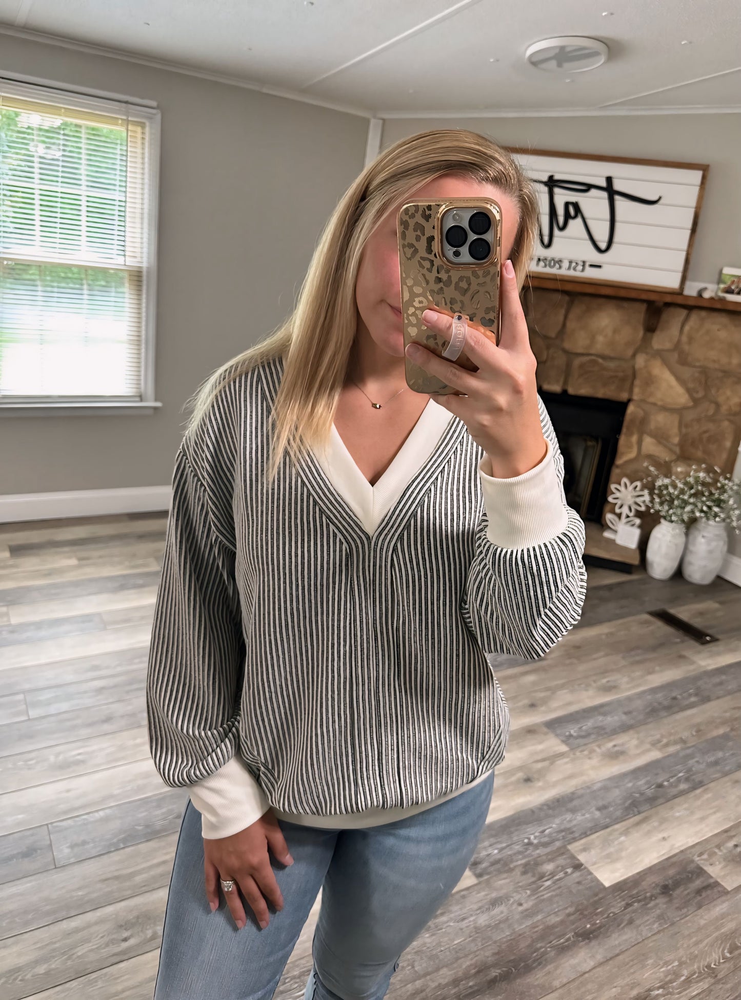 Line It Up Ribbed Top - Black
