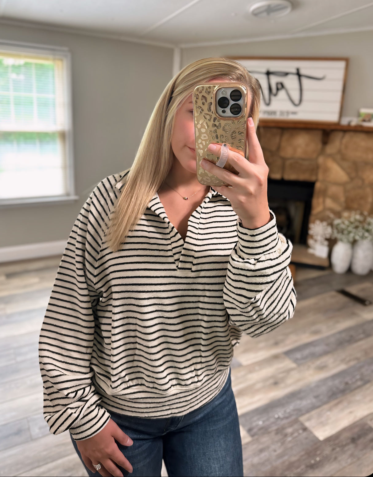 Make A Statement Collared Pullover - Cream