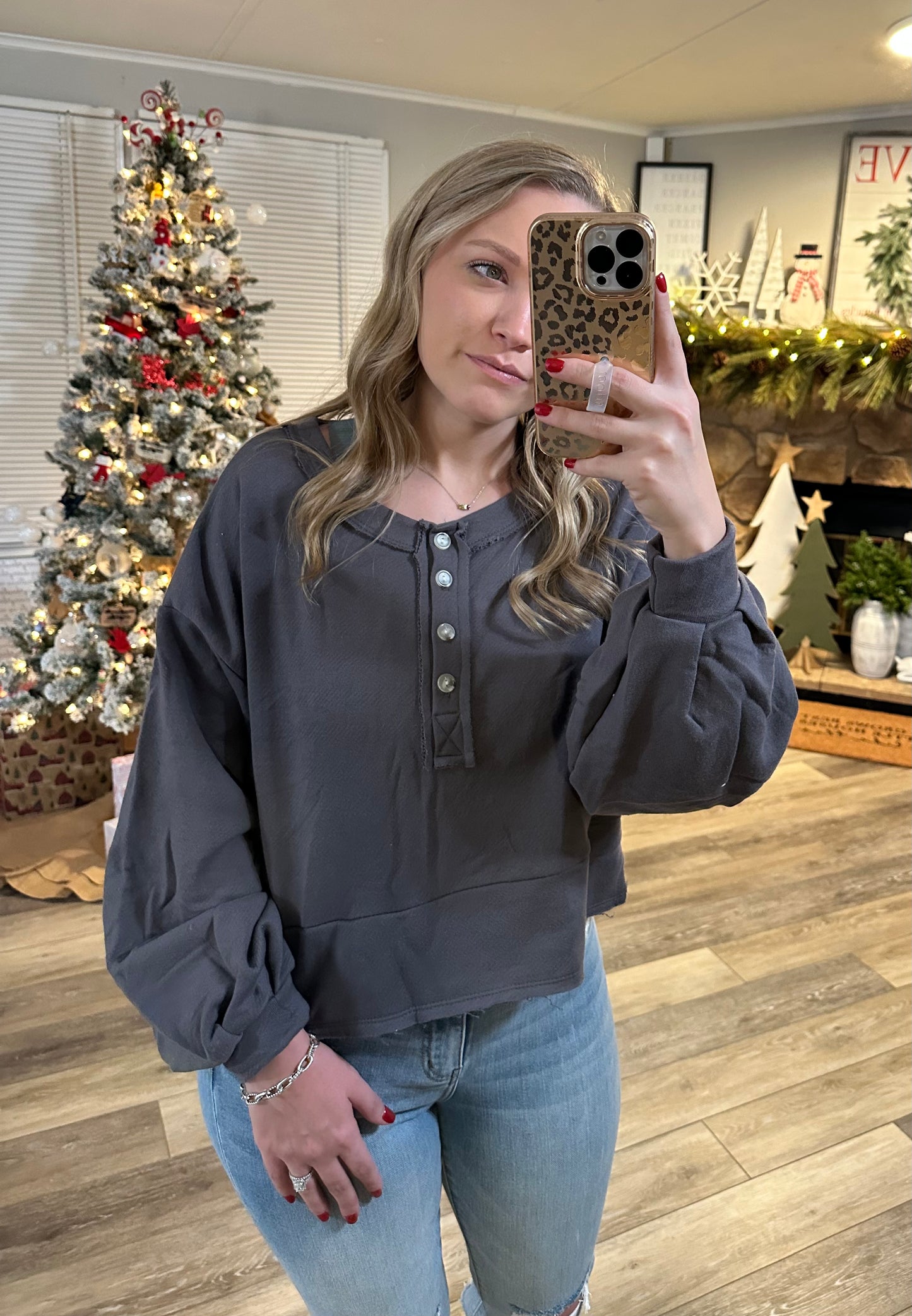 In The Zone Top - Charcoal