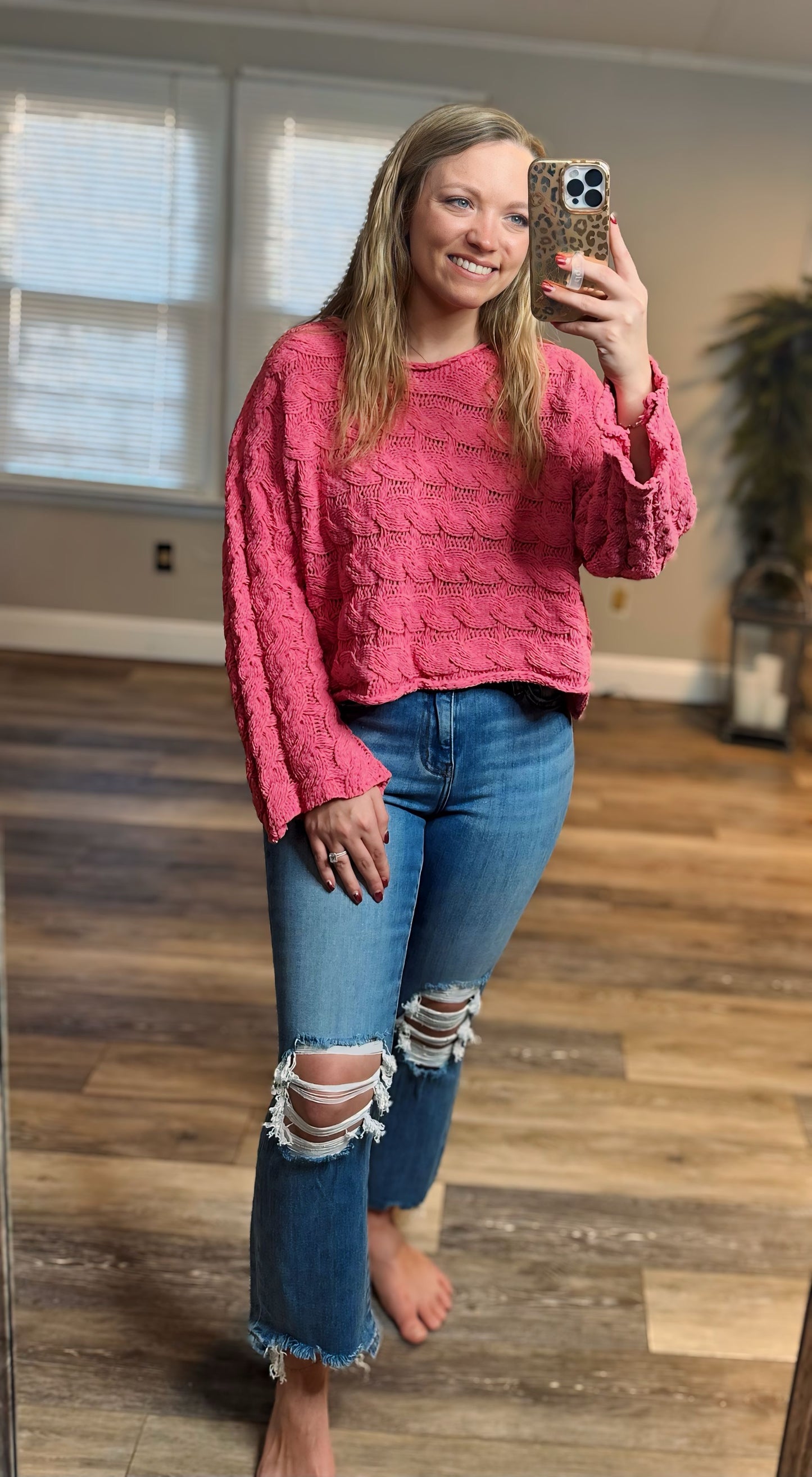 Feelin' The Love Sweater - Pink