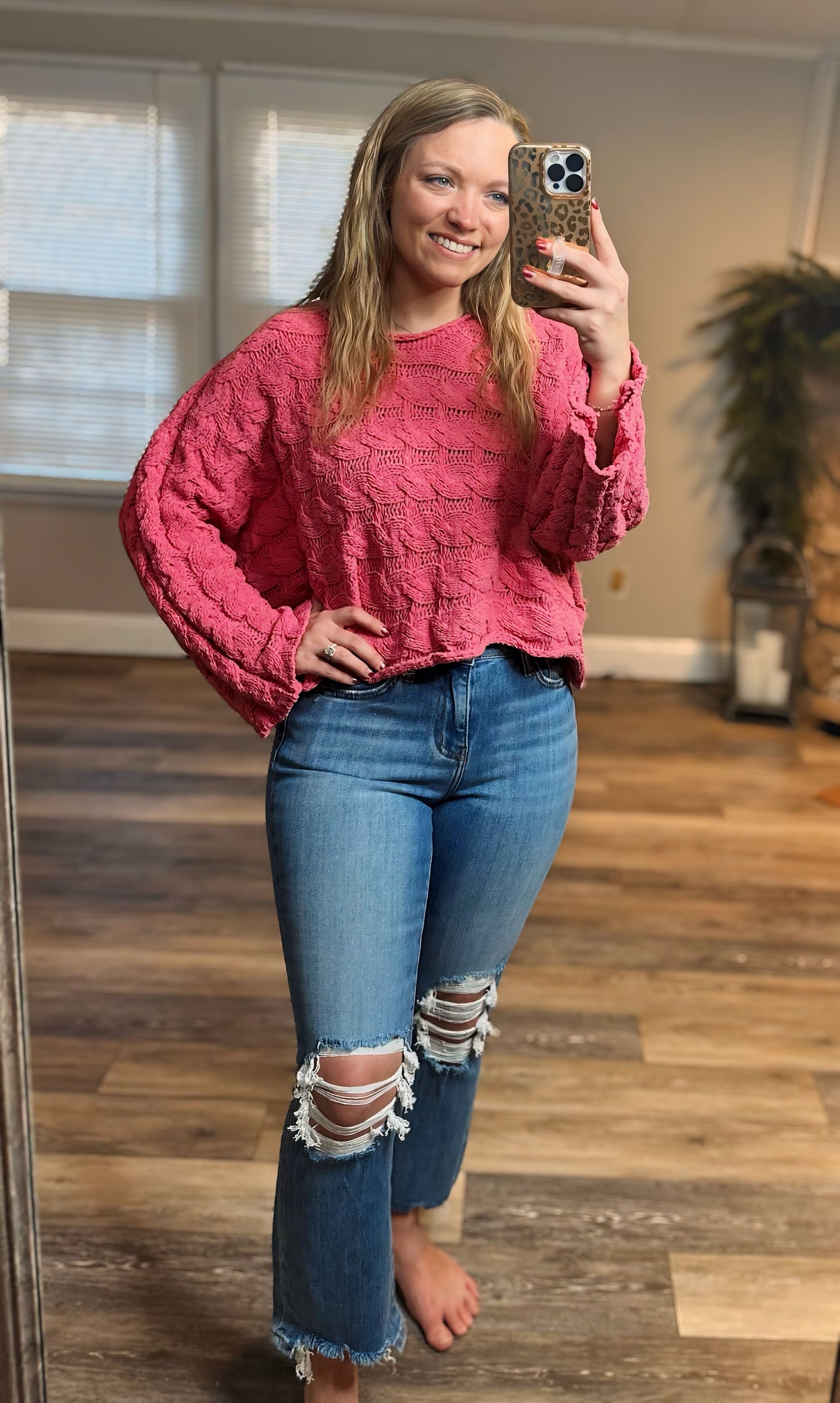 Feelin' The Love Sweater - Pink