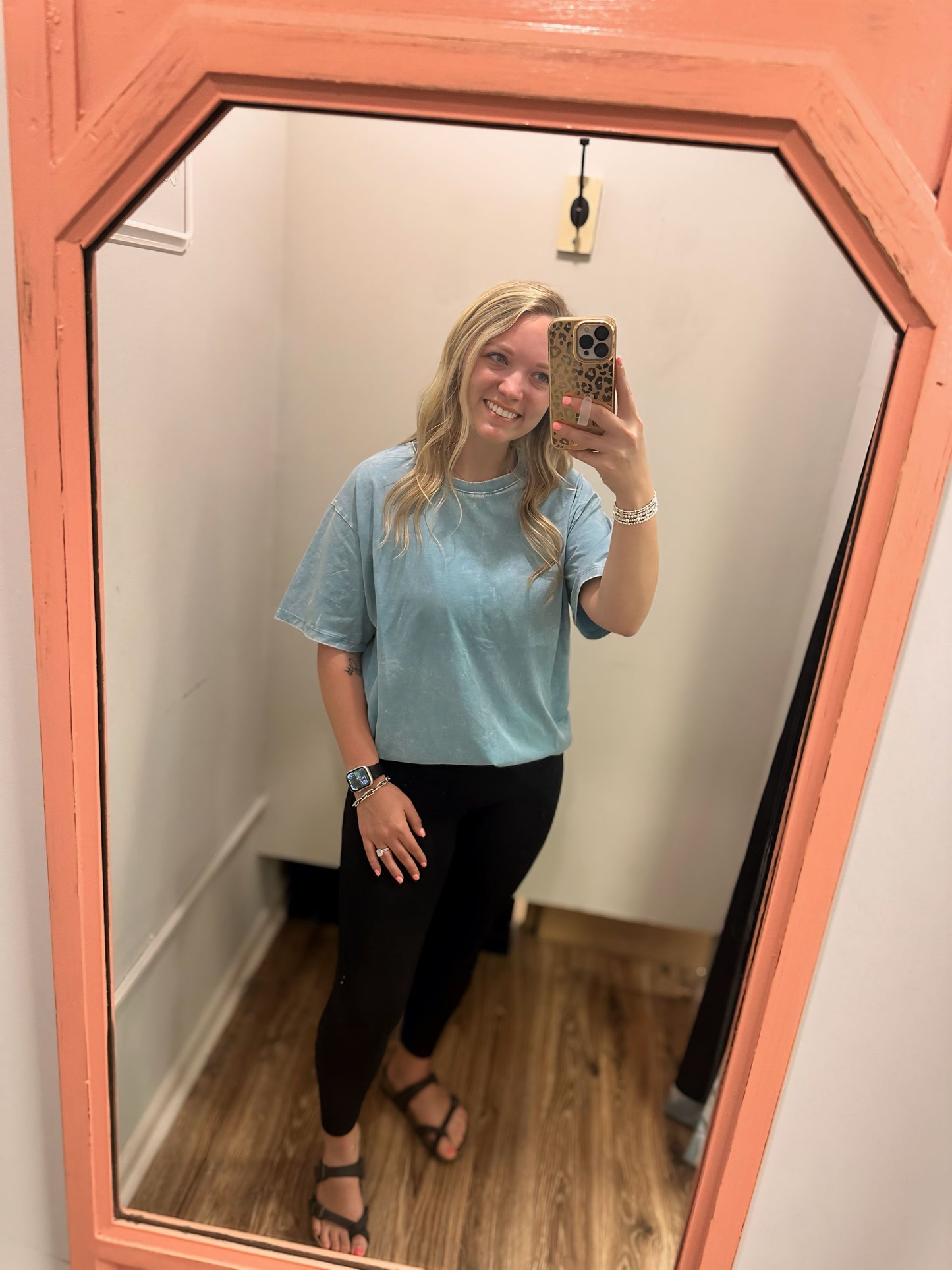 Missy Washed Top - Dusty Teal
