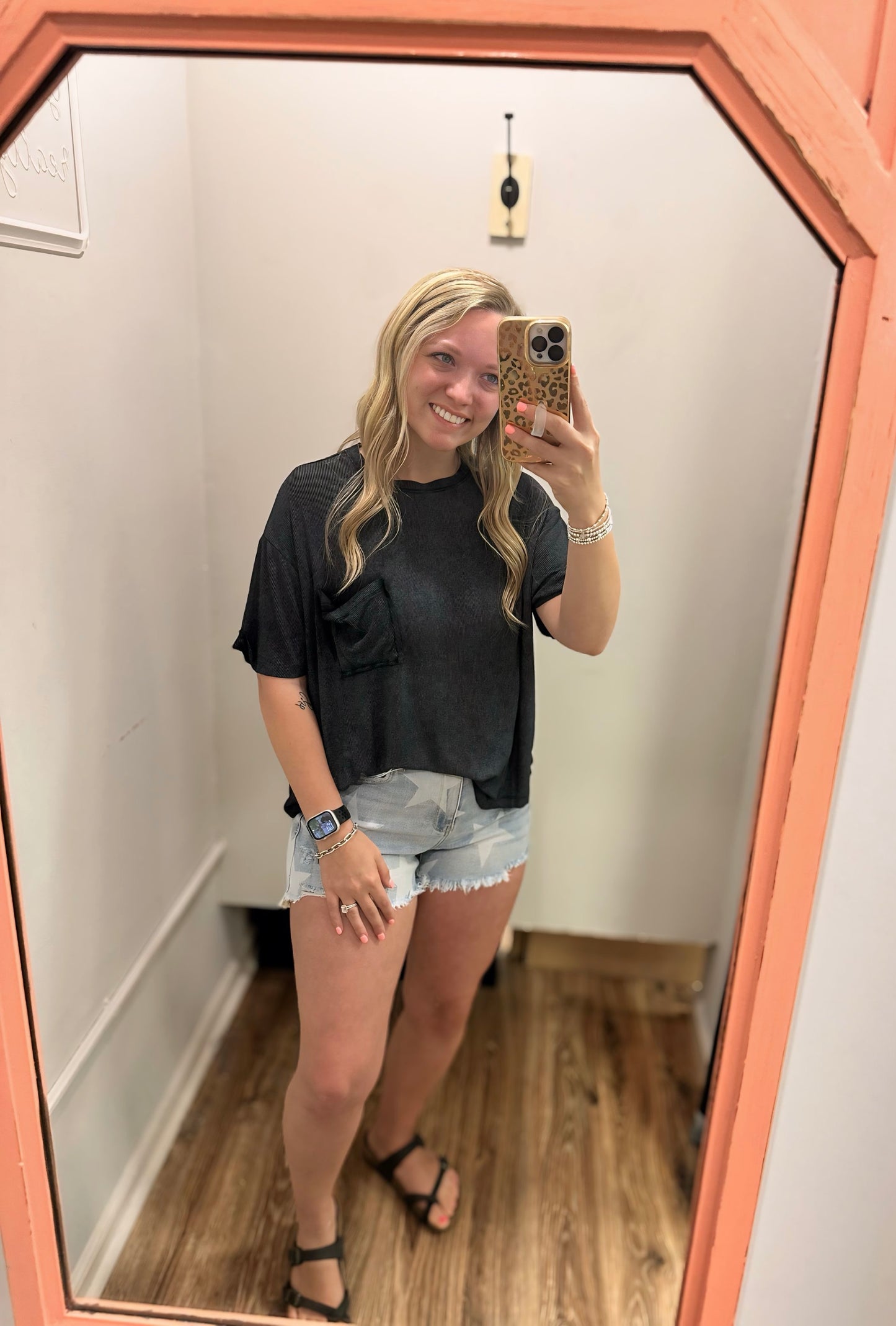 Whiskey Cuffed Top - Ash Black