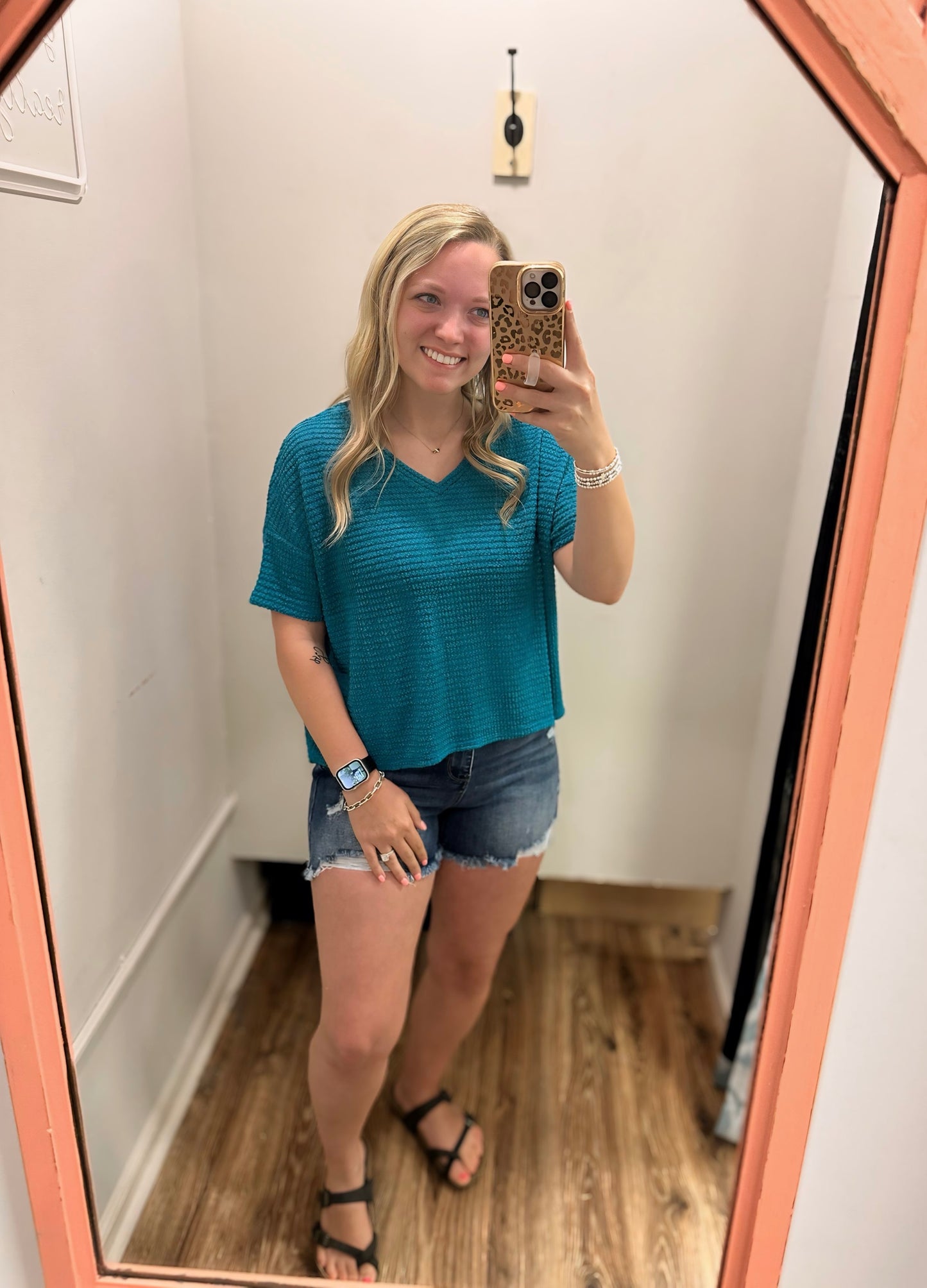 Taylor Lt Teal Top