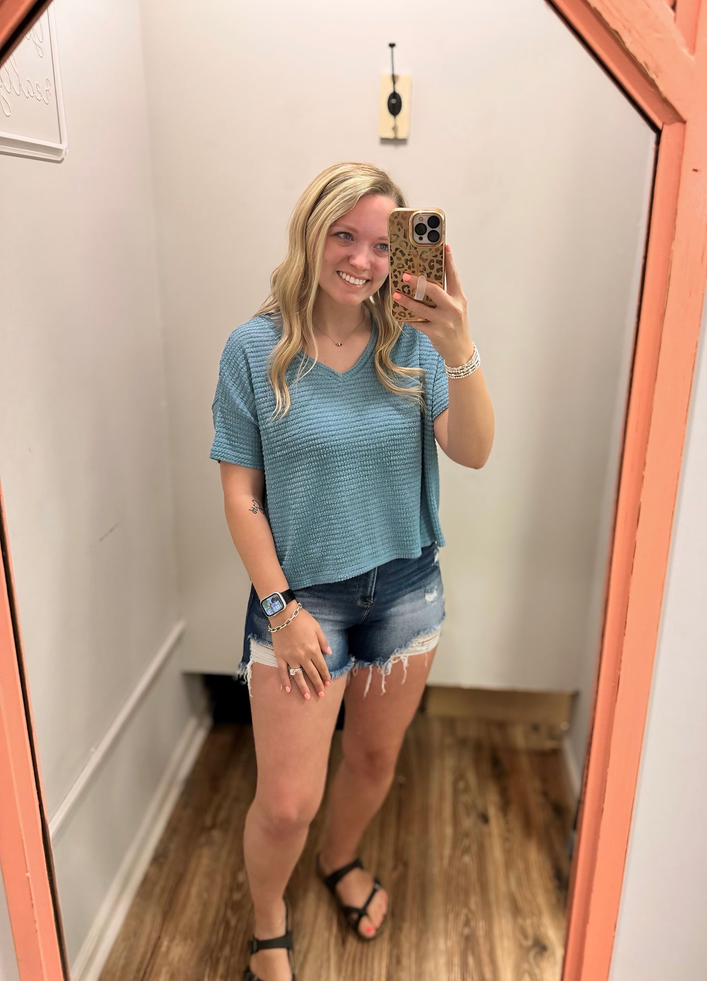 Taylor Dusty Teal Top