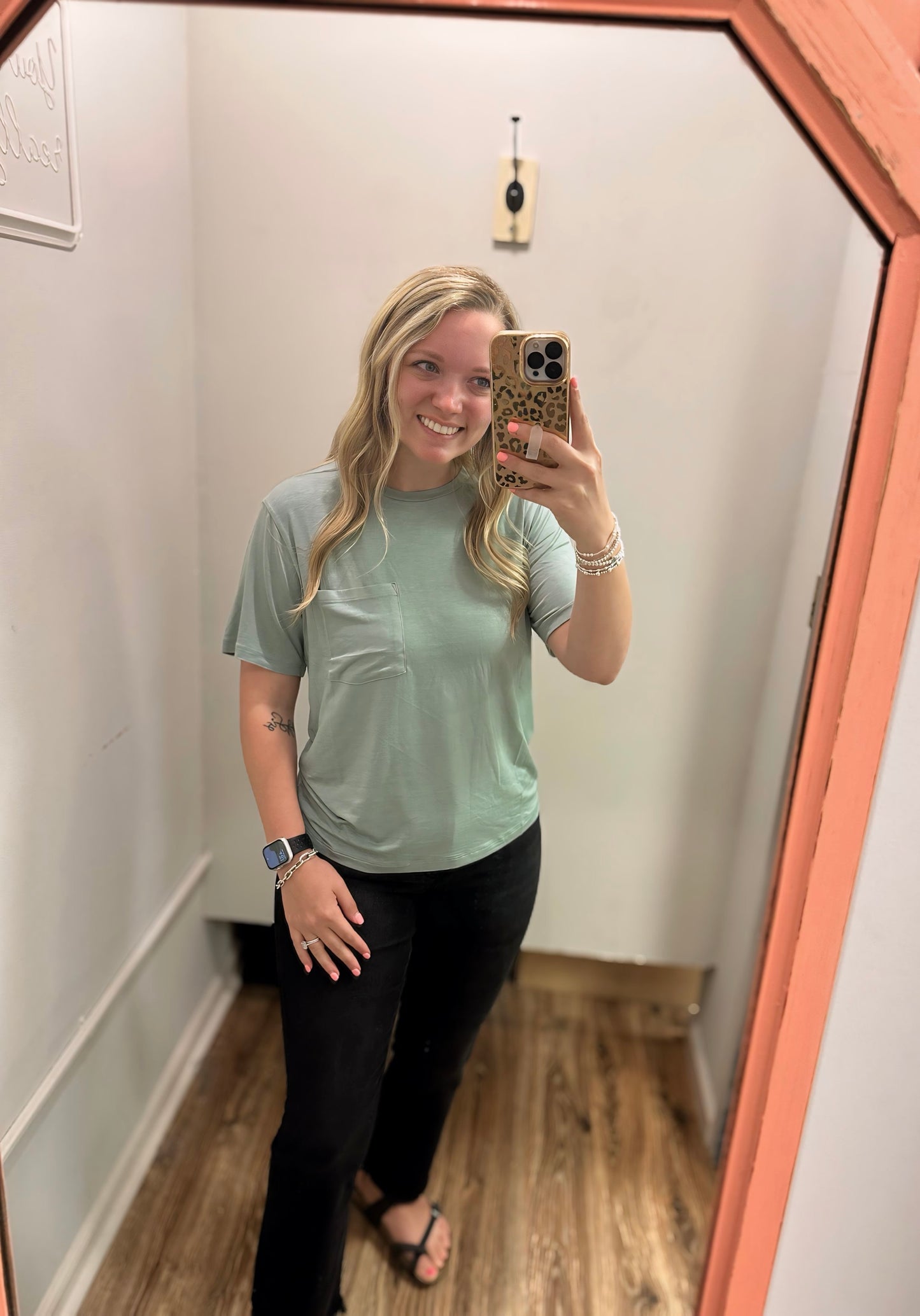 Basic Pocket Tee - Sage Green