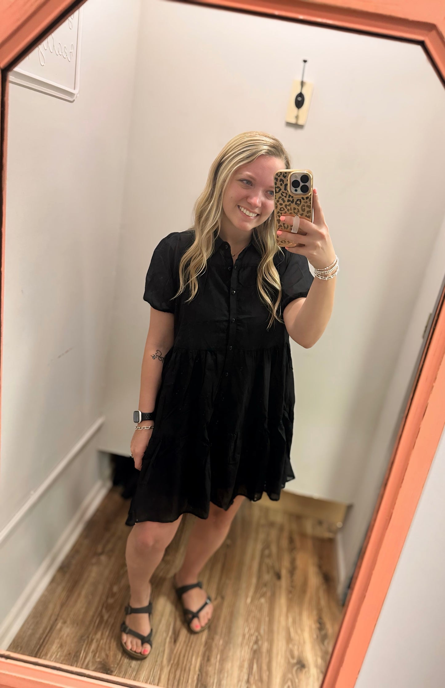 Sunday Morning Tiered Dress - Black
