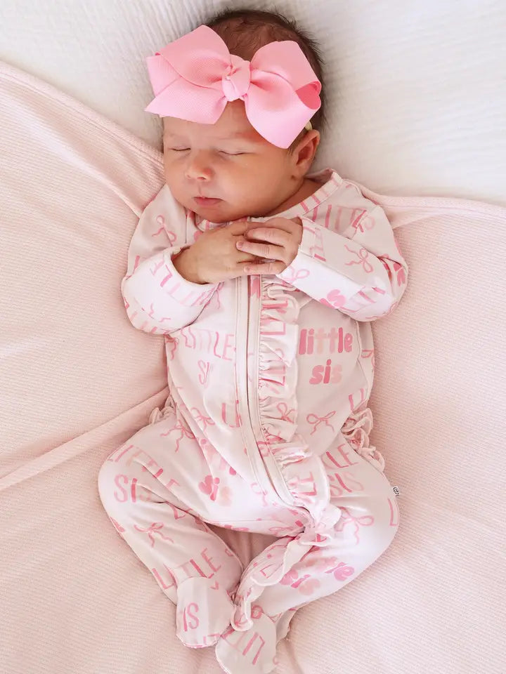 Ruffle Zipper Footie | Little Sis