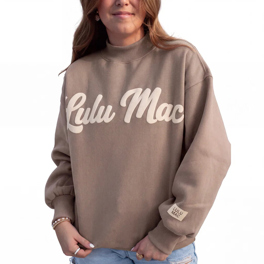 Lulu Mac Script Sweatshirt Brown/Cream