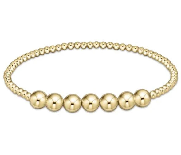 Classic Gold Beaded Bliss 3mm Bead Bracelet - 6mm Gold