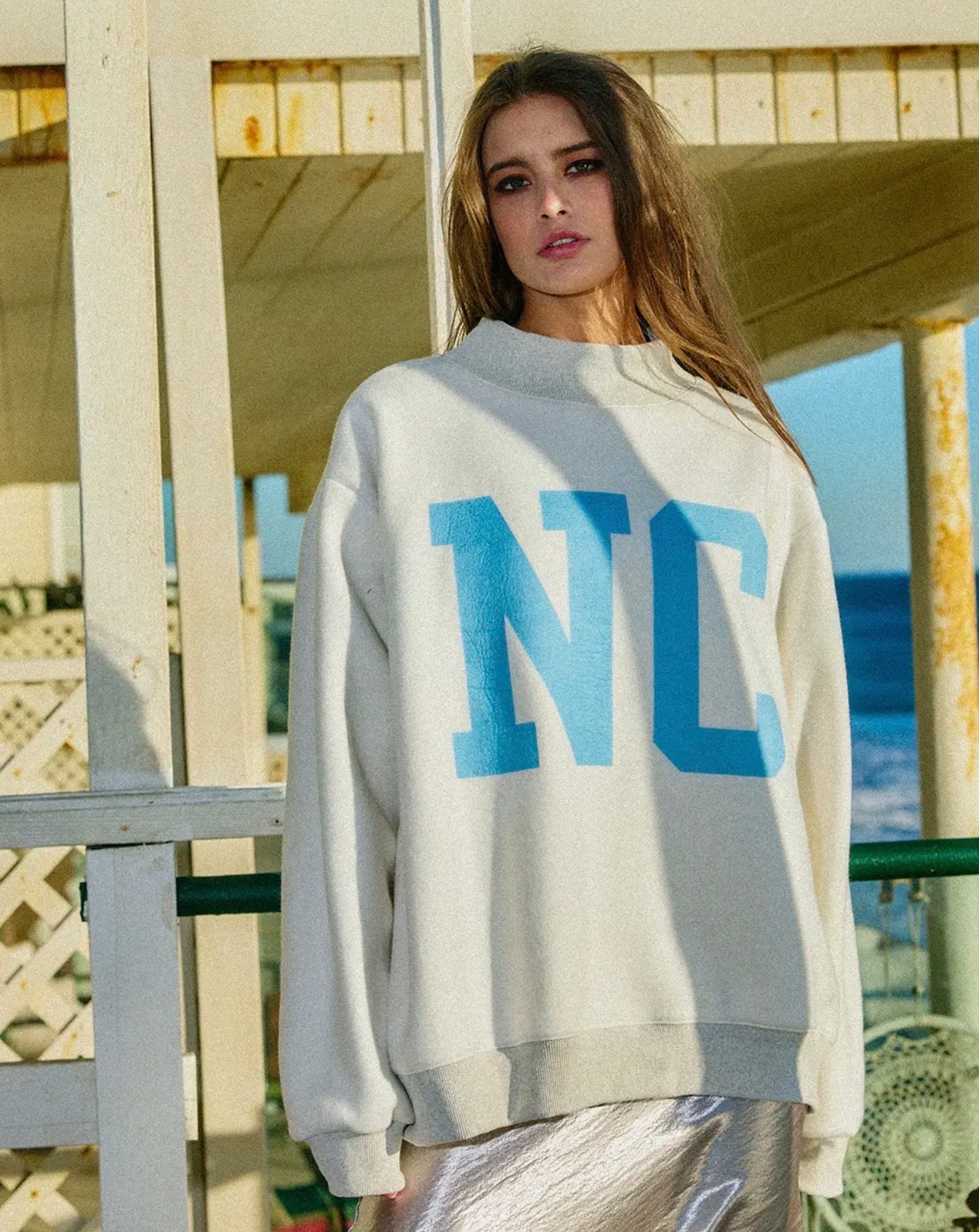 Carolina Reversible Mock Neck - Ash Grey
