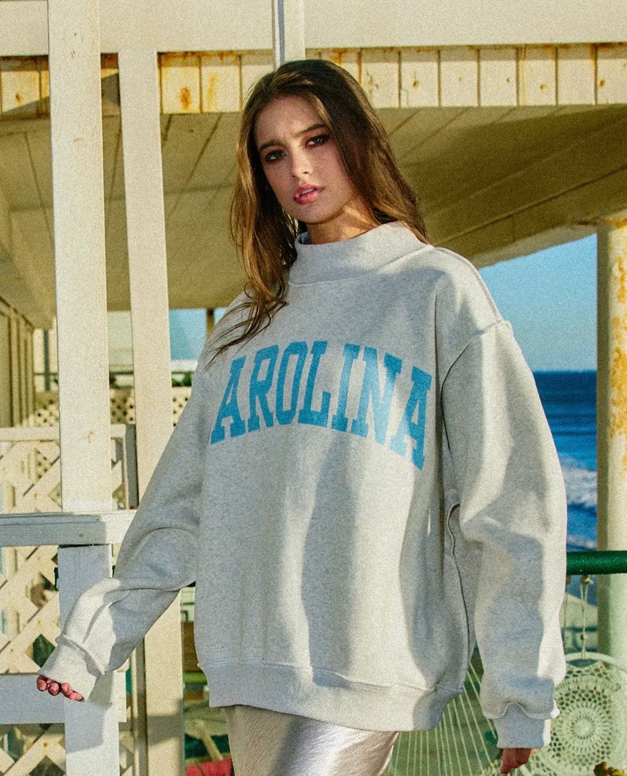 Carolina Reversible Mock Neck - Ash Grey