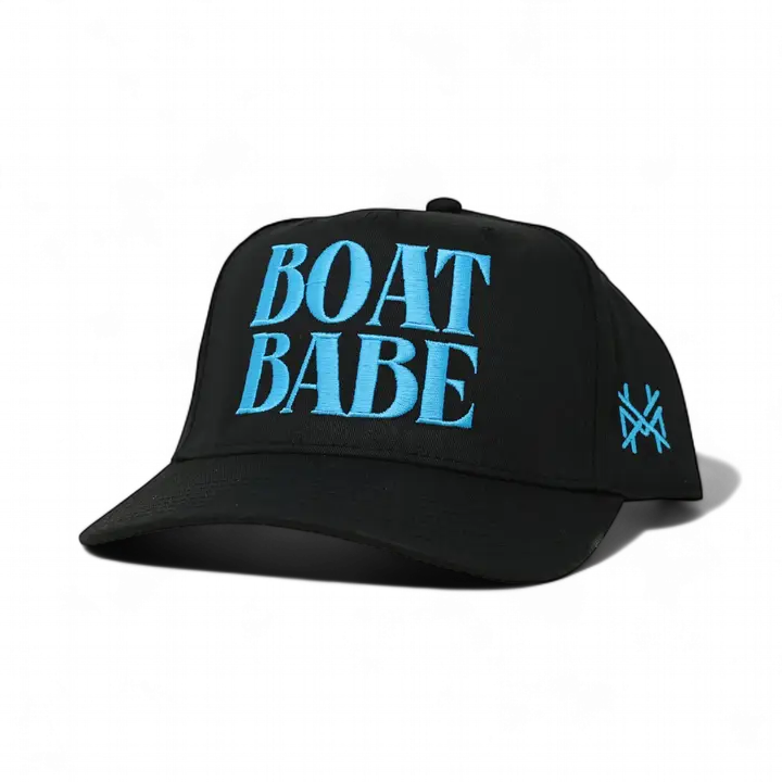 Boat Babe Trucker Hat - Retro Black
