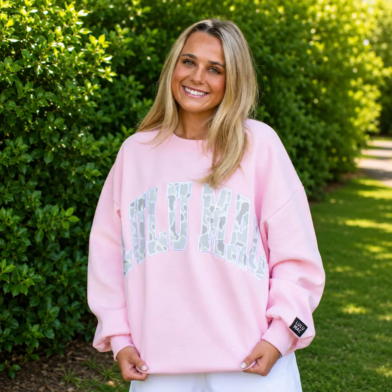 Lulu Mac White Camo Stitch - Light Pink