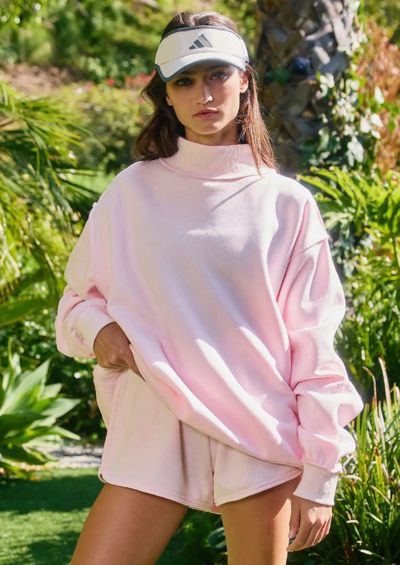 The Soft Statement Reversible Mock Neck - Ballet Pink