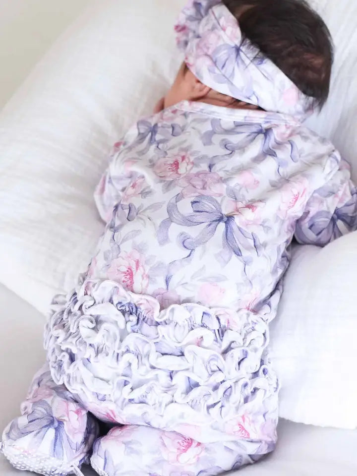 Leighton's Lavender Ruffle Zipper Footie