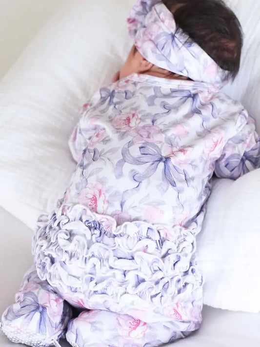 Leighton's Lavender Ruffle Zipper Footie