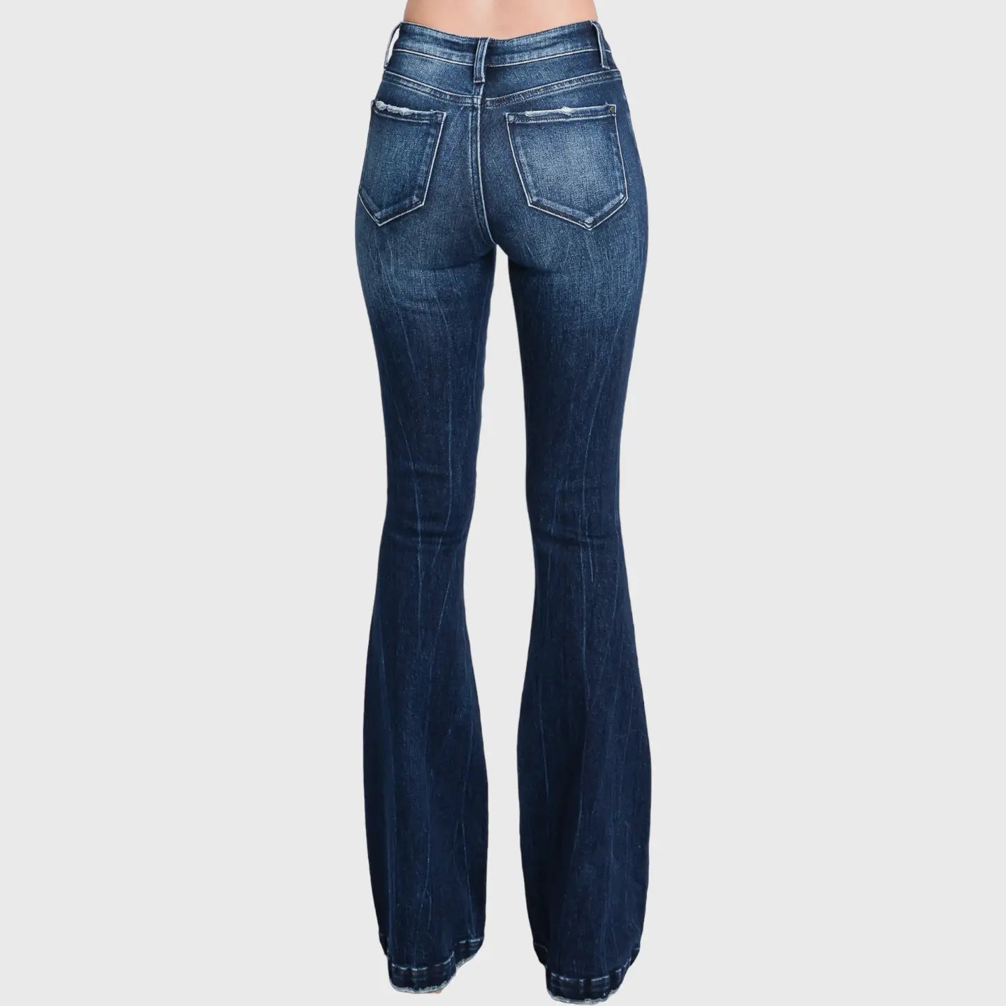 Lillie Petite Mid Rise Distressed Flare