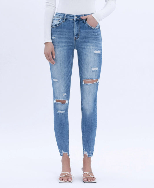 Chasity High Rise Distressed Crop Skinny Jeans