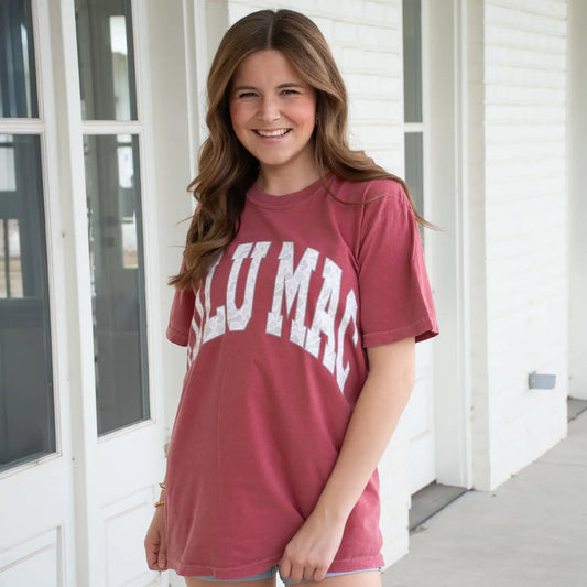 Lulu Mac Camo Tee - Crimson