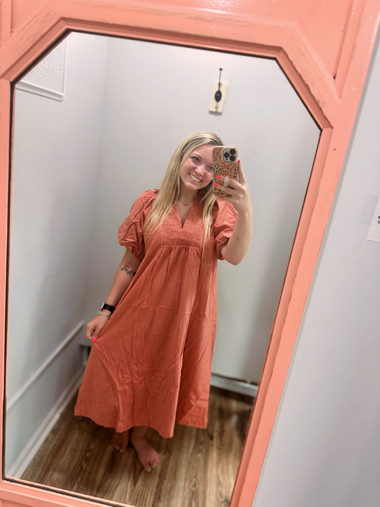 Vintage Rose Dress - Rose Clay