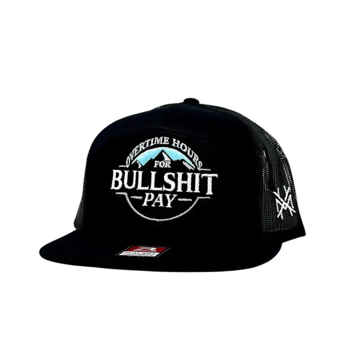 Overtime Hours Trucker Hat - 7 Panel Black