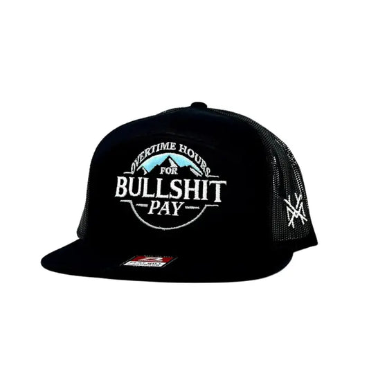 Overtime Hours Trucker Hat - 7 Panel Black