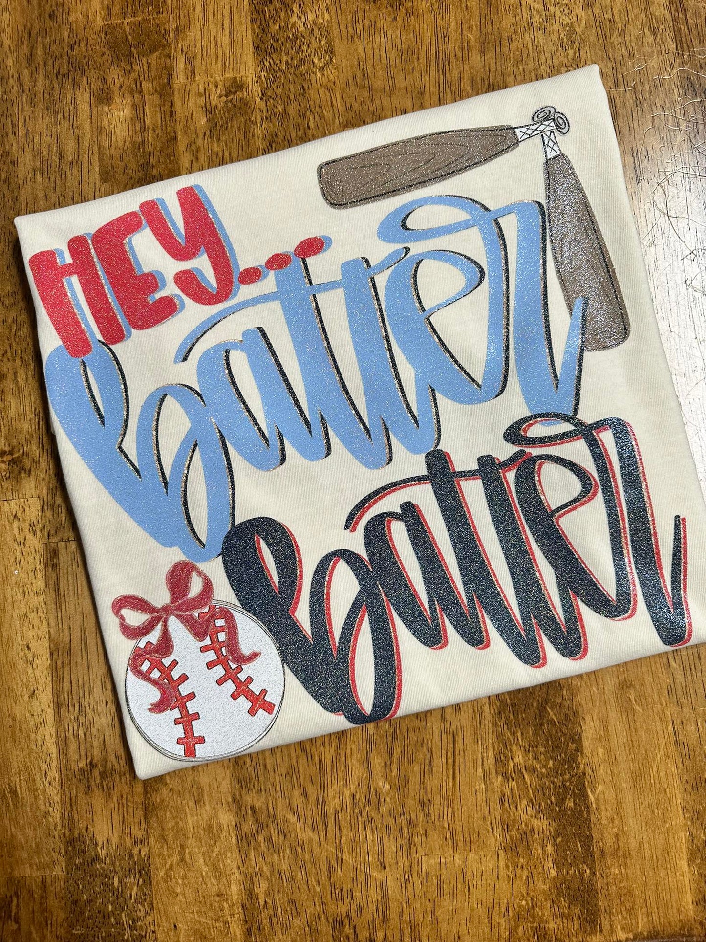 Hey Batter Batter Glitter Tee
