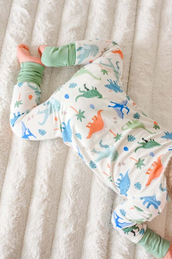 Convertible Bamboo Zip Romper | Little Fossil Neutral